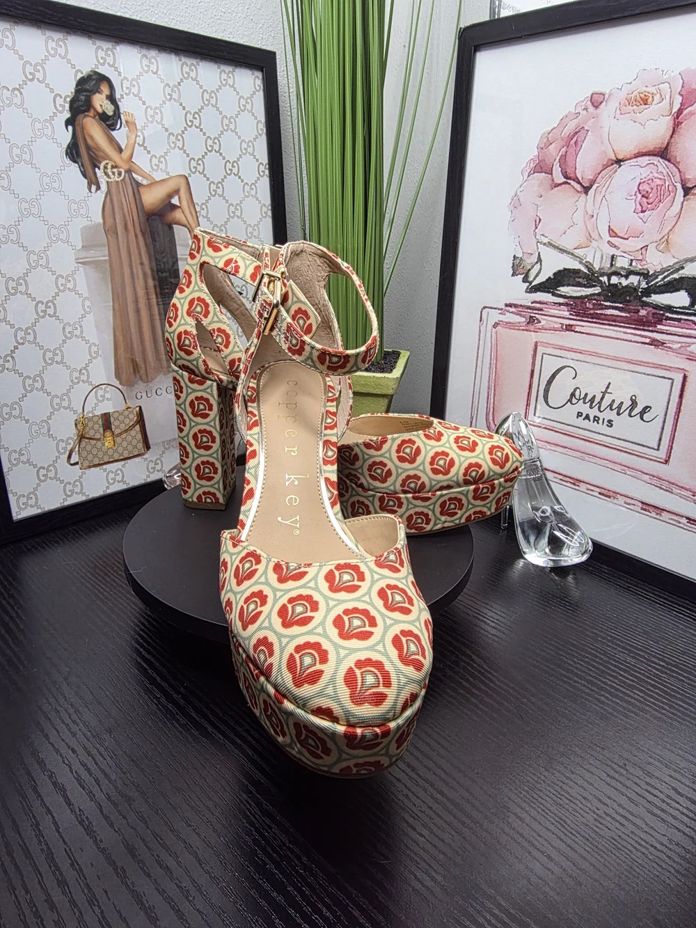 Copper Key Platform Heels